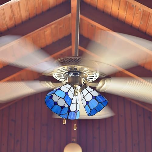 Miniatura 6 de Skelang 2 piezas de pantalla de cristal labial, cubierta de luz de ventilador de techo con adaptador estándar de 2-14 pulgadas, reemplazo de lámpara