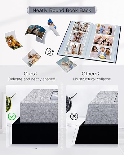 Vista 71 de popotop Álbum de fotos de 4 x 6 – 100 fotos libros con 100 bolsillos verticales, álbumes de cubierta de lino para familia, boda, aniversario, fotos