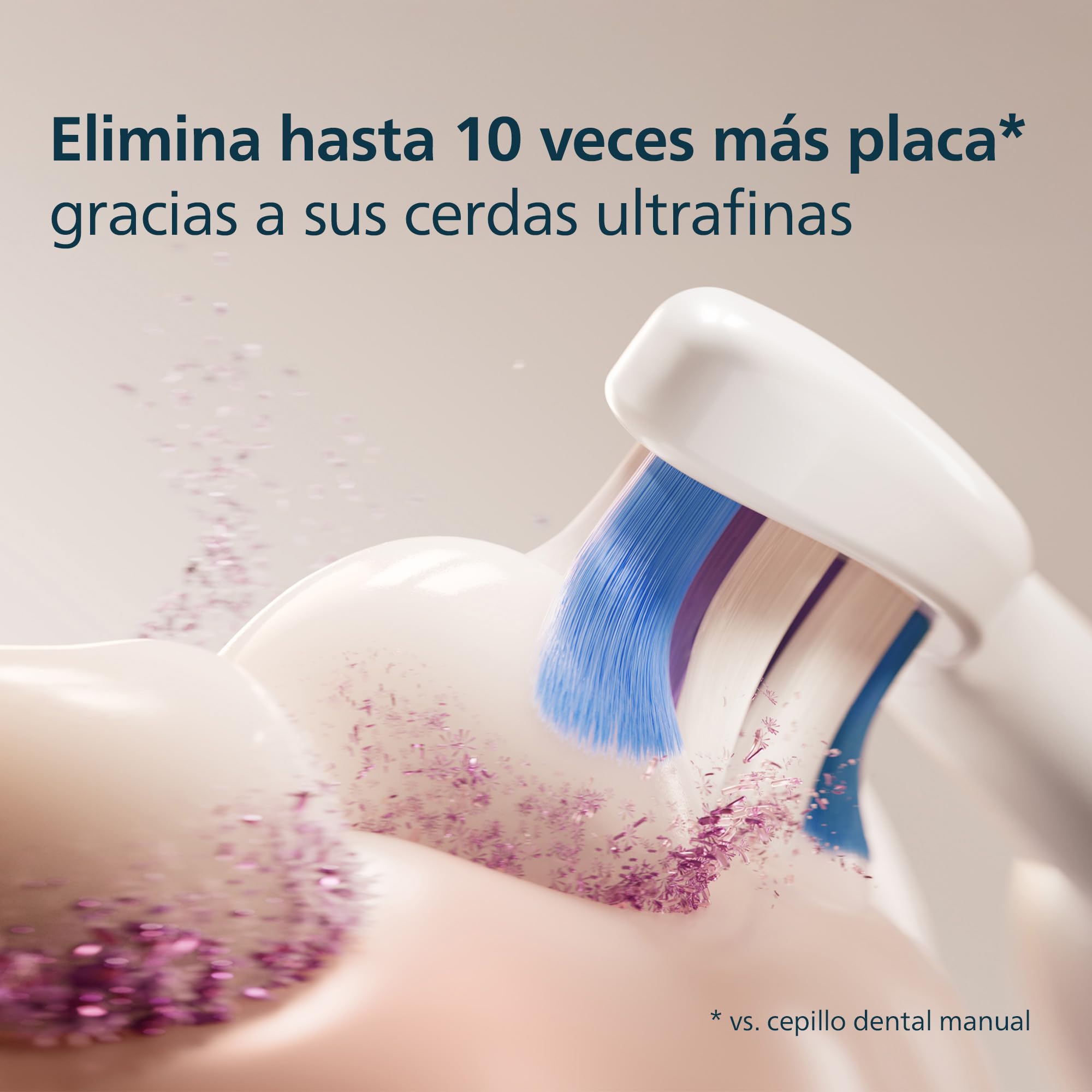 Philips Sonicare S2 Sensitive, cabezales de cepillo dental de repuesto originales, blanco, paquete de 6, HX6056/87