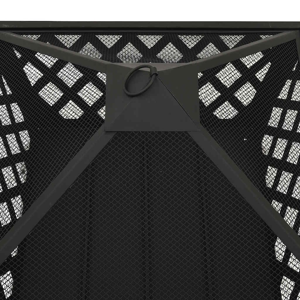 Braciere Acciaio 64 cm Nero con Attizzatoio
