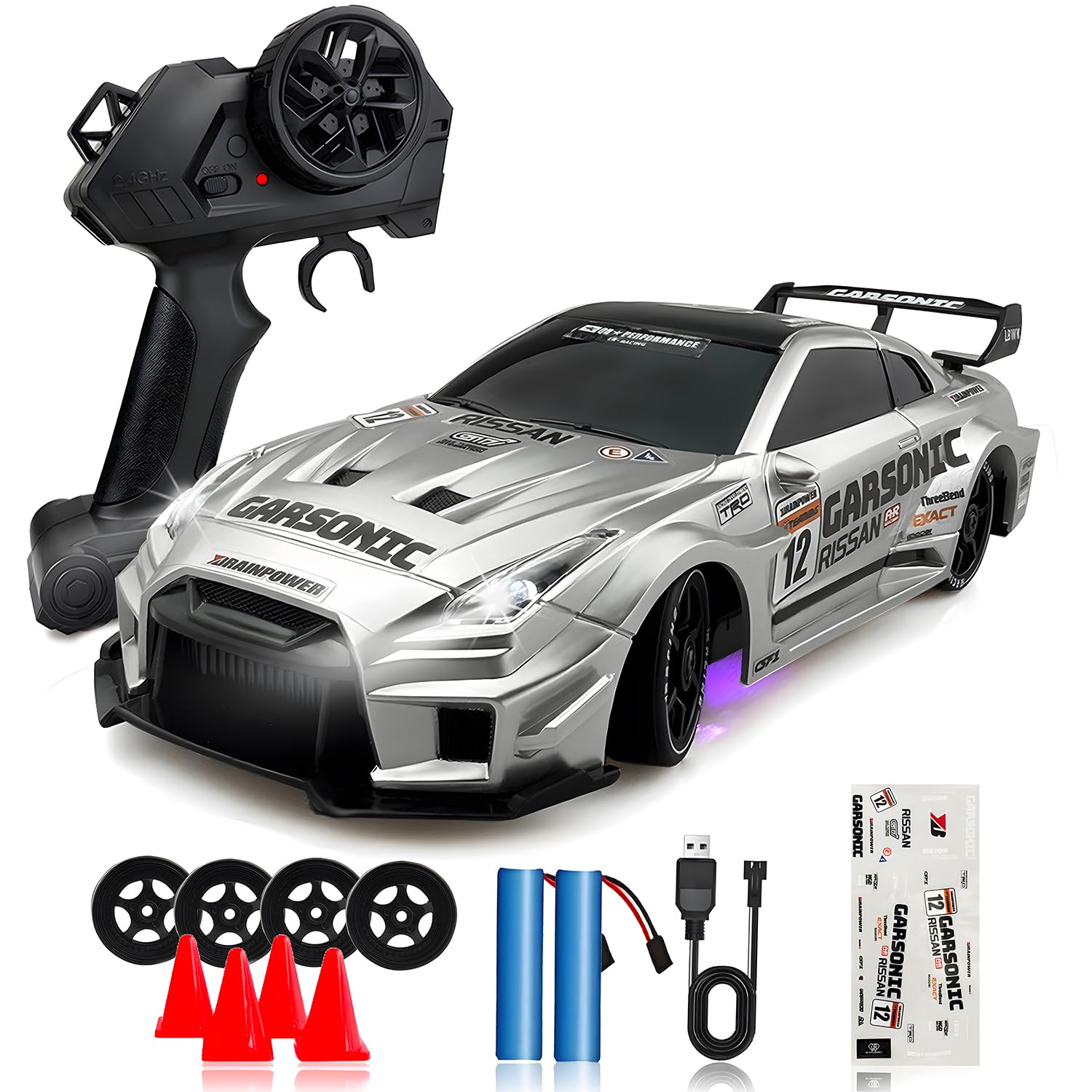 1:24 RC Drift Car for Kids,4WD 2.4GHz 28KM/H High Speed Remote Control Car, Racing Sport…