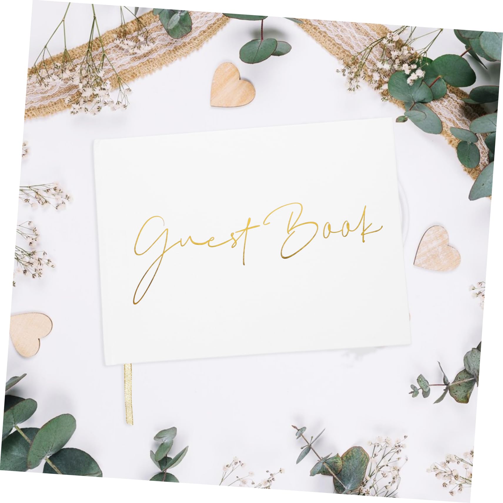 Tofficu Gästebuch zur Hochzeit aus Papier 120 Blatt Weiß mit Platz für Unterschriften und Briefe für Party und Unvergessliche Erinnerungen