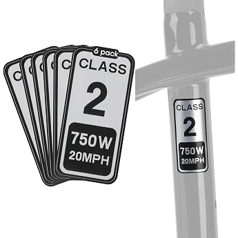 E-Bike Class 1 2 3 Stickers for Electric Bicycle - High-Visibility Reflective De