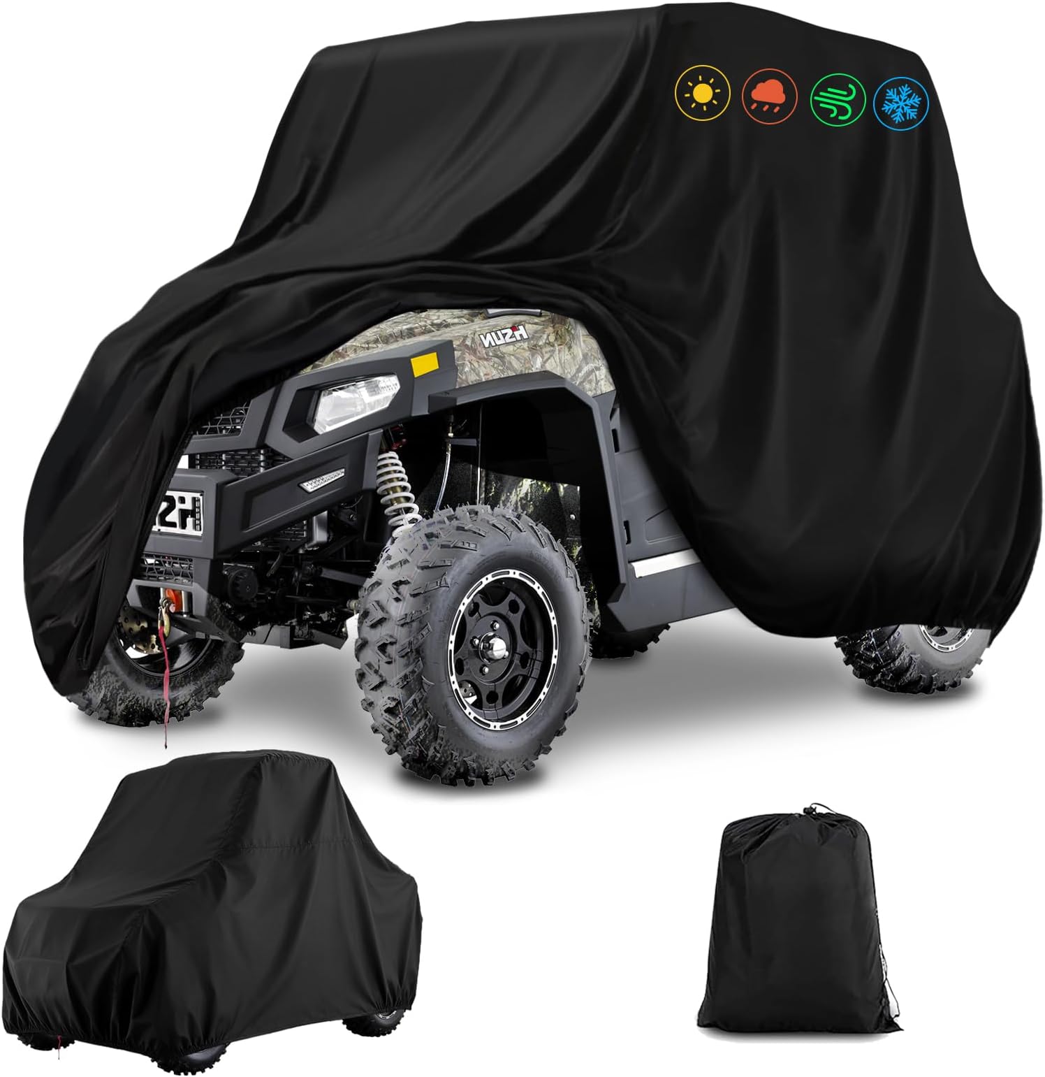 Chikia 2-3 Seater UTV Cover 420D Replacement for Hisun Axis Massimo T-boss 400 450 500 550 700 750 x550 xs750 Tboss,Sector,Outfitter UT/CFMOTO/Rhino Accessories Waterproof Windproof Dustproof