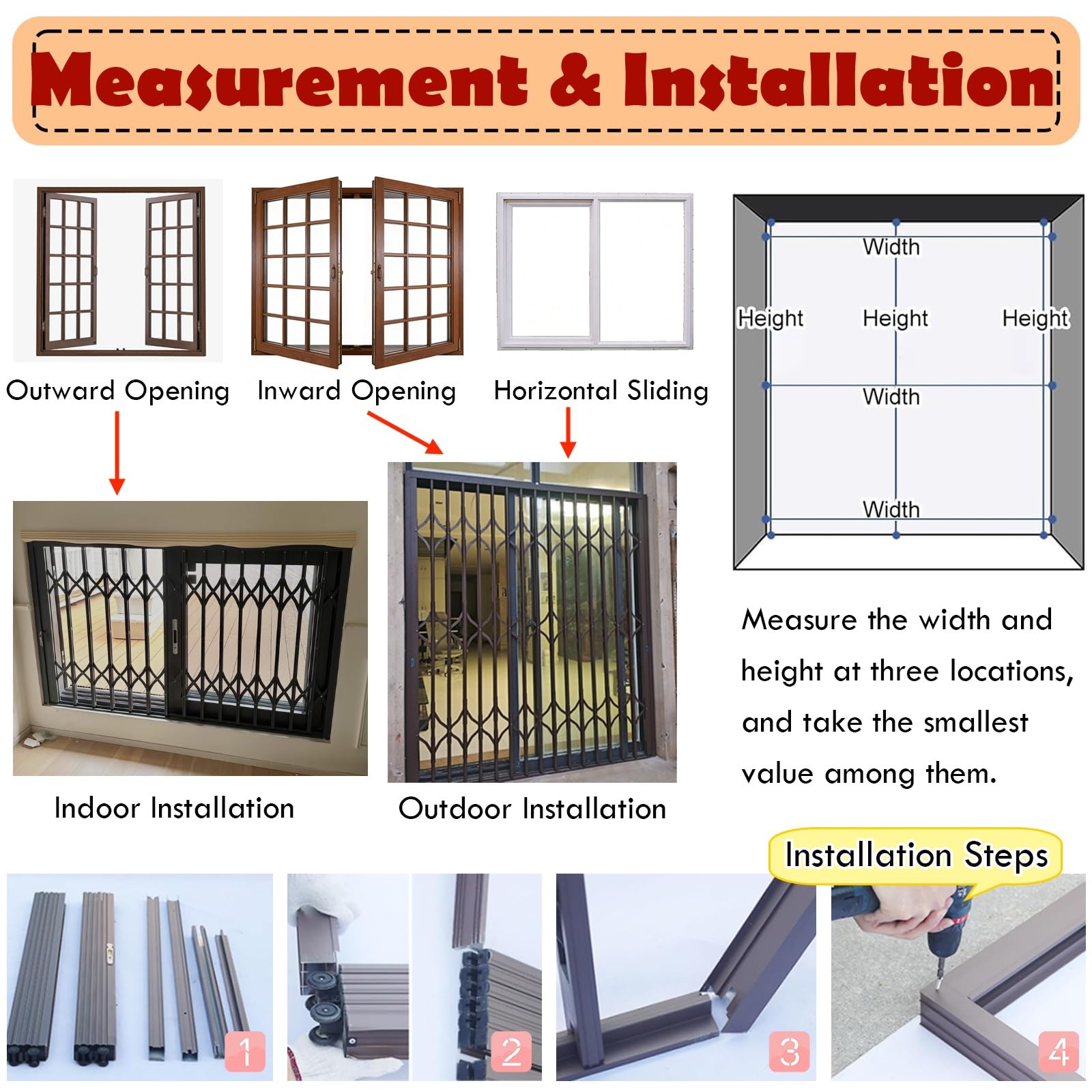 Barra de seguridad para ventanas correderas horizontales, protector de seguridad plegable con cerradura y llave, uso doméstico o comercial
