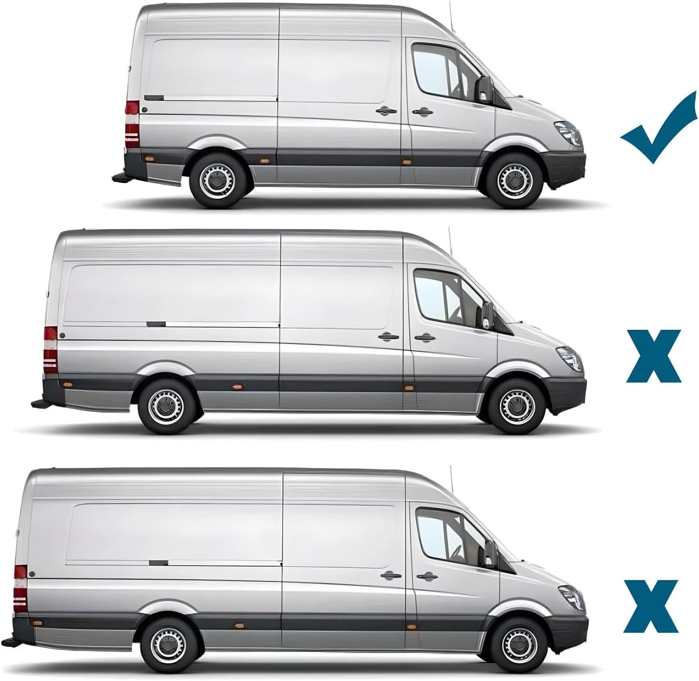 MP&PV Rear Wing Moulding Trim Left Right Side Exterior Body Panel Replacement for Mercedes Van Sprinter W906 W909 2006 -, for VW Crafter 2006-2016 OE 9066902782,9066902882 (Right-OE9066902882)