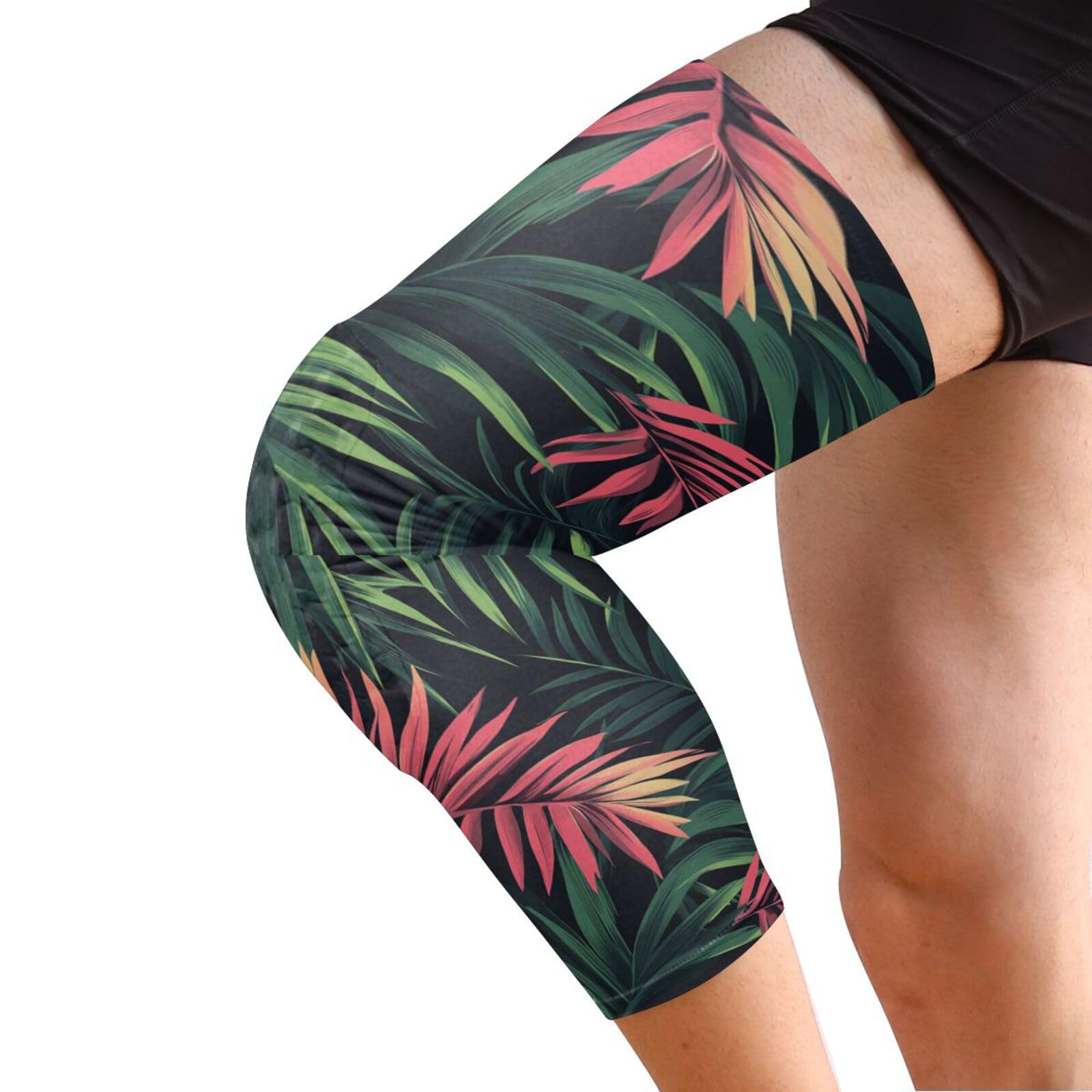 JUNZAN Tropical Palm Tree Basketball Knee Pads for Youth Kids Wrestling Knee Pads with Sleeves Sport Kneepads for Volleyball Football