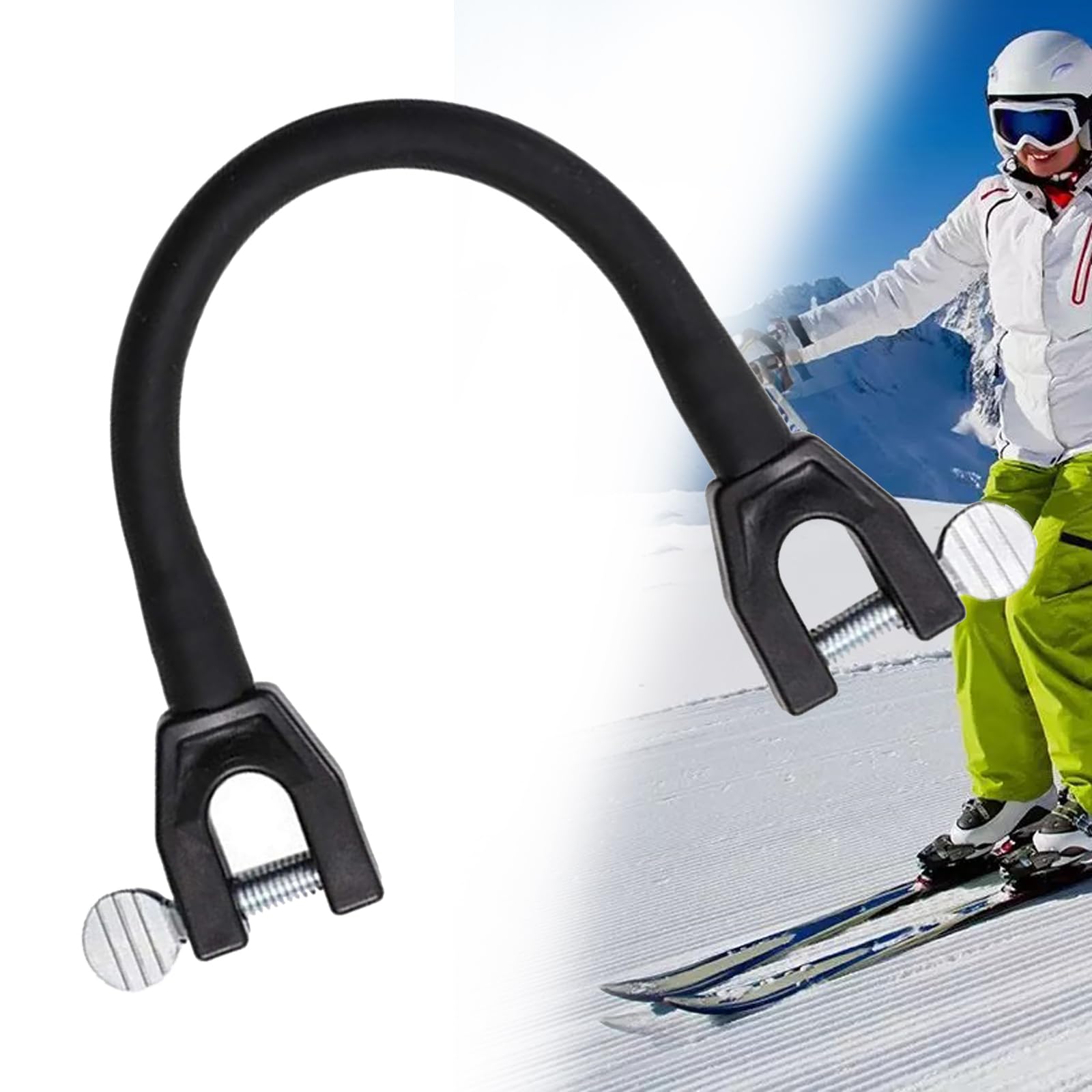 Entrenador de Conector de Punta de Esquí y Snowboard para Principiantes, Ayuda a Controlar la Velocidad (Negro)