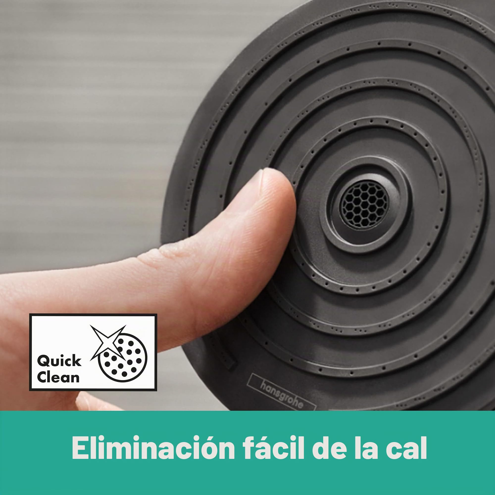 hansgrohe Pulsify Select S Set de ducha 105 3 tipos de chorro Relaxation Ahorro de agua 9 l/min con barra de ducha 65 cm, negro mate, 24161670