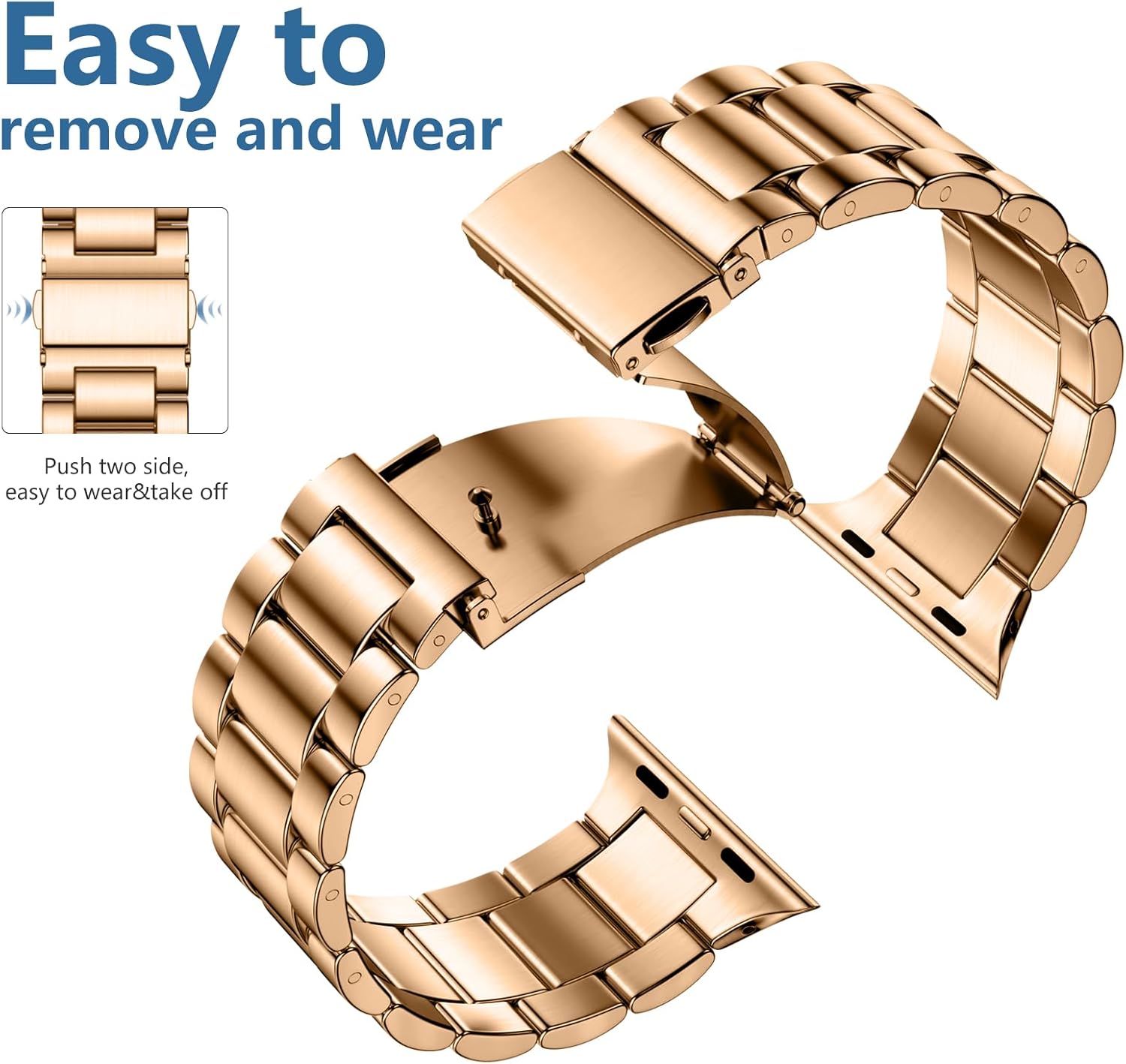 Lerobo Compatible with Apple Watch Band 44mm 42mm 40mm 38mm 41mm 45mm 46m 49mm, Solid Stainless Steel Metal Band with 2 Pack Protective Cover Case for iWtach Series 11 10 9 8 7 6 5 4 3 SE Ultra Men Women