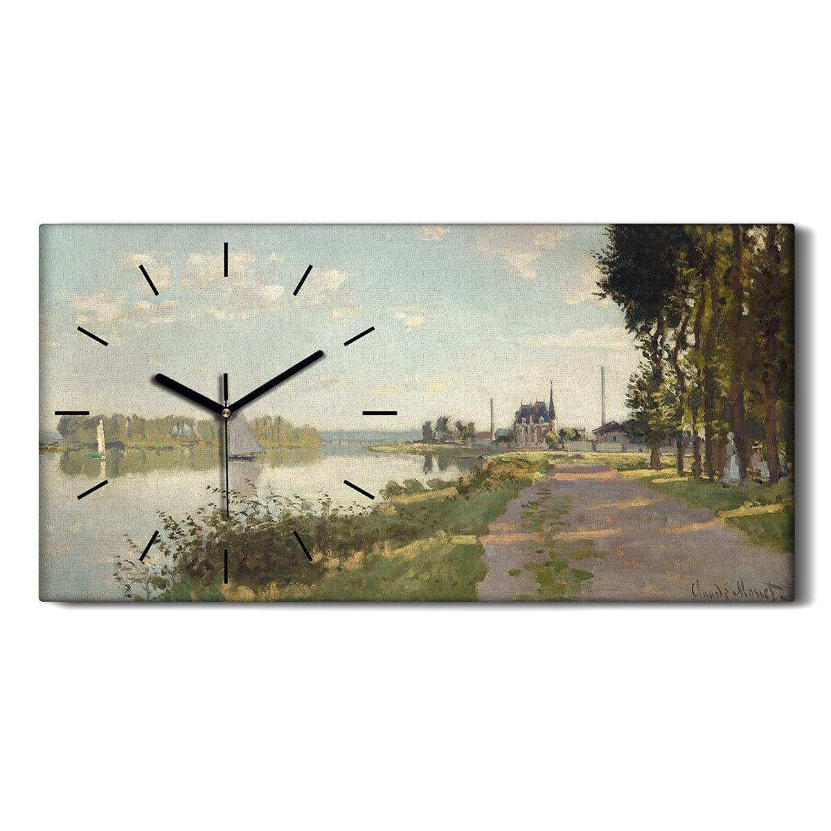 Horloge sur toile moderne image art mural La Promenade