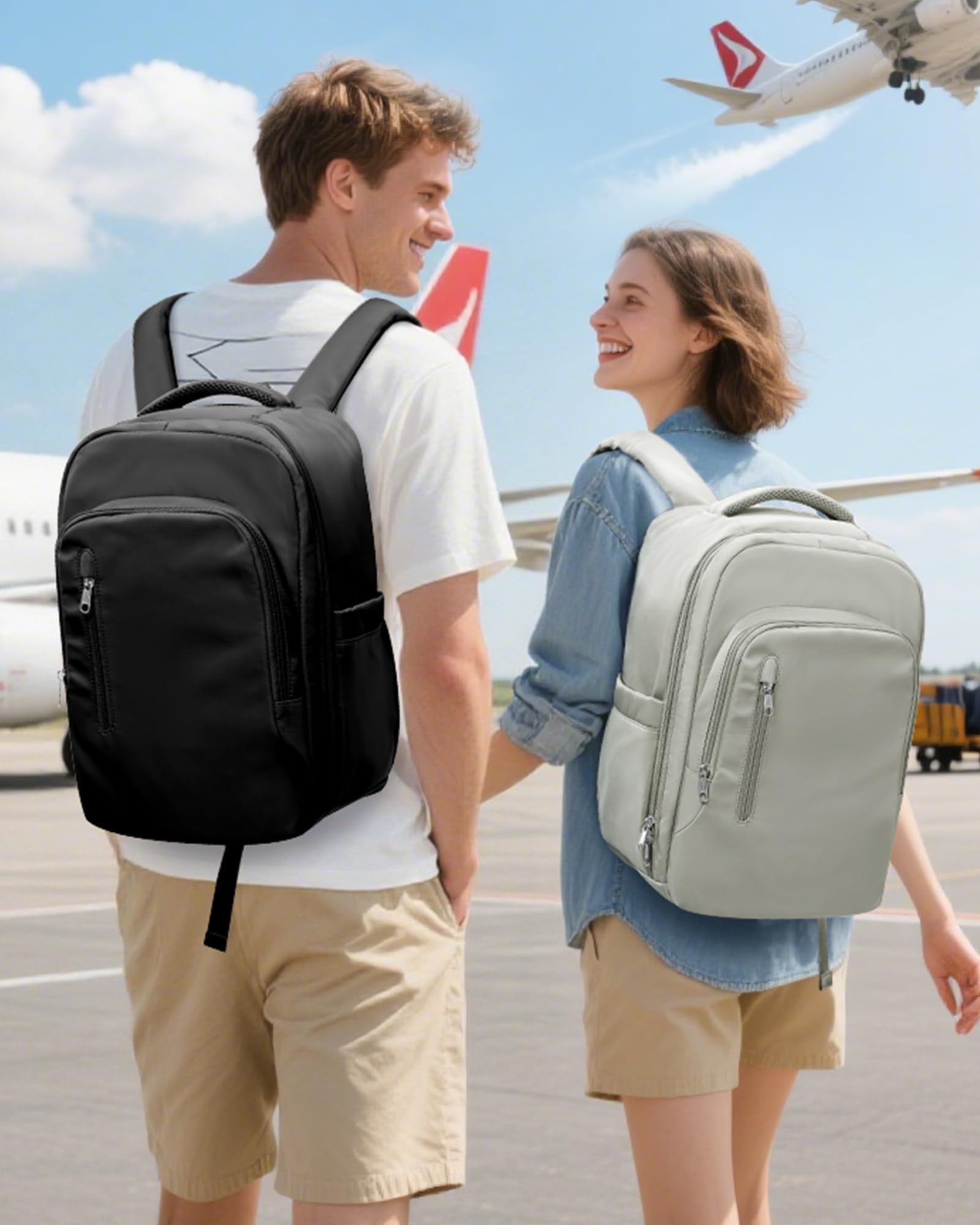 SZLX Zaino Ryanair 40x30x20 Sottovuoto con Pompa Zaino Ryanair 40x20x25 Donna Zaino da Viaggio Wizzair Bagaglio a Mano Uomo per Laptop da 14 Pollici Borse da Cabina 45x36x20 Easyjet con Porta Scarpe