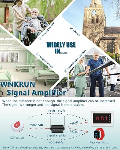Miniatura 9 de Sistema de localización para cuidadores, sistema de llamadas de enfermera, sistema de llamadas inalámbrico de 1200 pies con 1 receptor de pantalla,