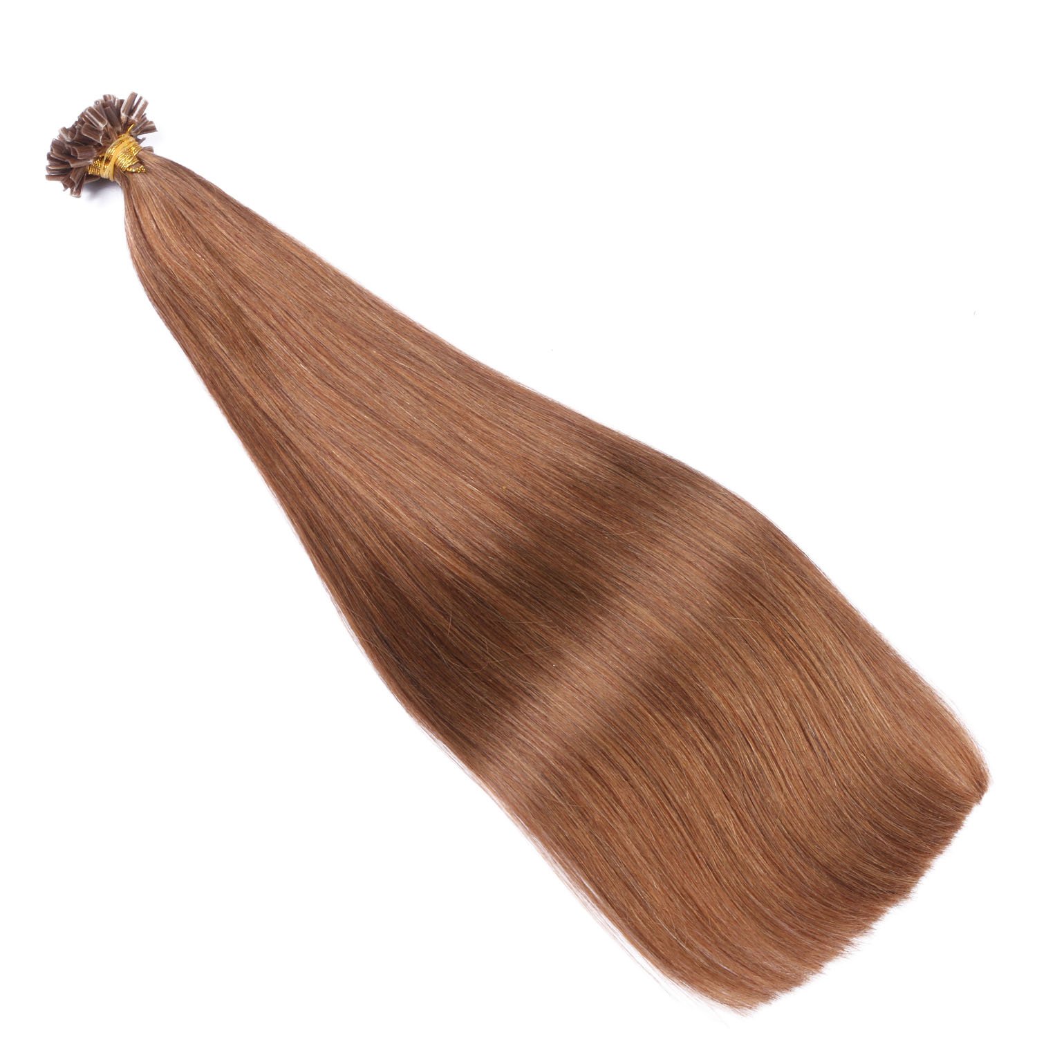 Keratin Bonding - # 8 - GOLDBRAUN - 70cm - 50 Strähnen - 1g - 100% Remy Echthaar Haarverlängerung U-Tip Extentions by NOVON Hair Extensions mit sehr hoher Qualität