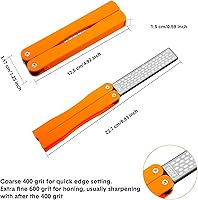 Vista 4 de 2 Pack Garden Tool Sharpener, Folding Pocket Diamond Knife Sharpener 400/600 Grit Double-Sided Scissor, Pruners, Loppers or Blade Sharpening Stone