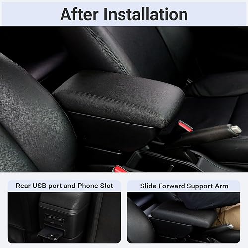 Miniatura 6 de Reposabrazos de repuesto para Nissan March Micra Reposabrazos March K13 Sunny Center Consolas Reposabrazos Giratorio Almacenamiento Interior Doble