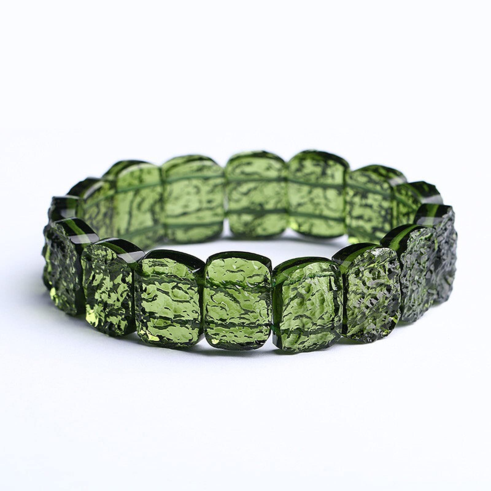 Moldavite stone, Real Raw Moldavite Green Aerolites Czech Meteorites Bracelets For Men Moldavite crystal jewelry, women's jewelry