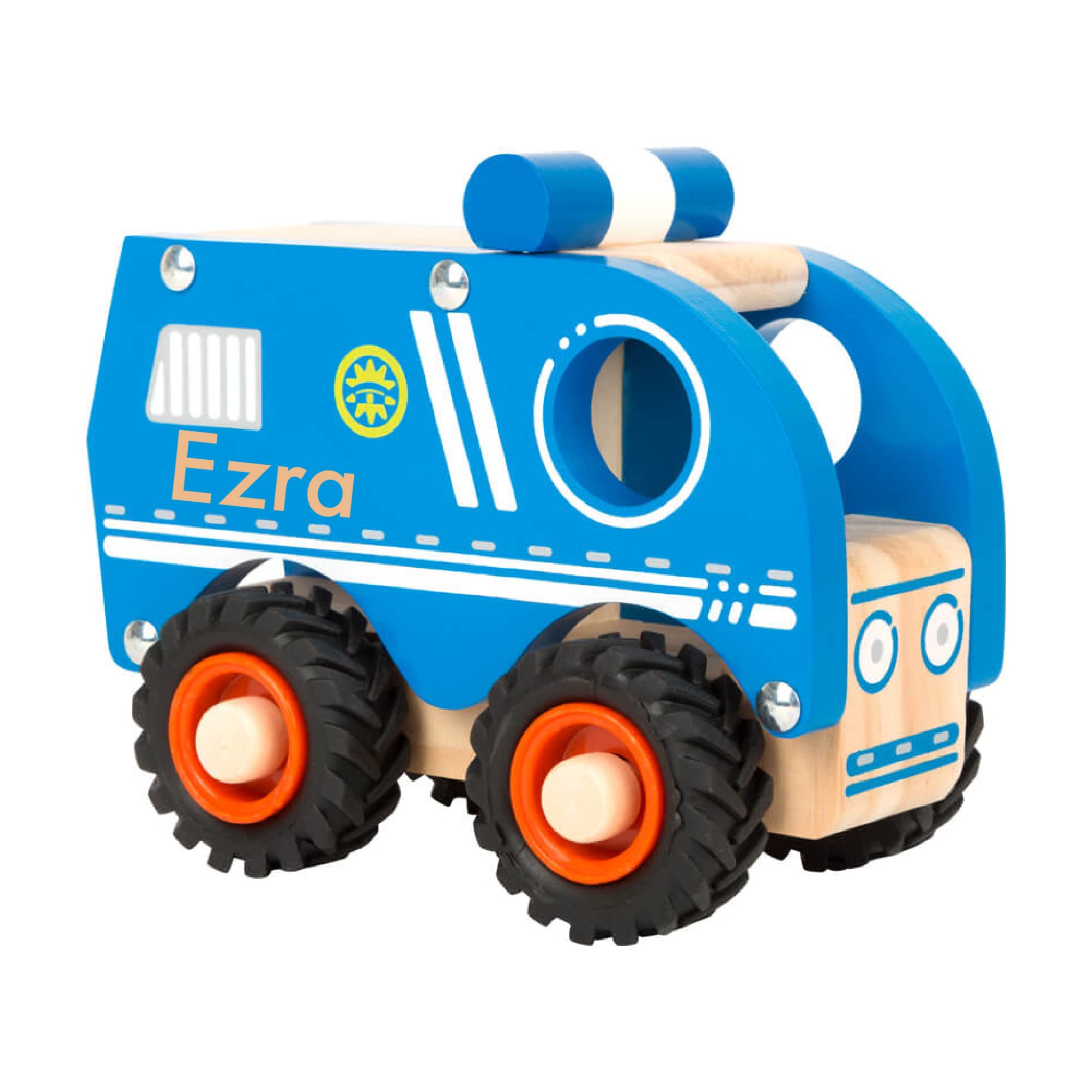 Personalised Wooden Police Car Toy, 1st Birthday Gift, 1st Christmas Present, Christening, Kids Emergency vehicle Wooden toy