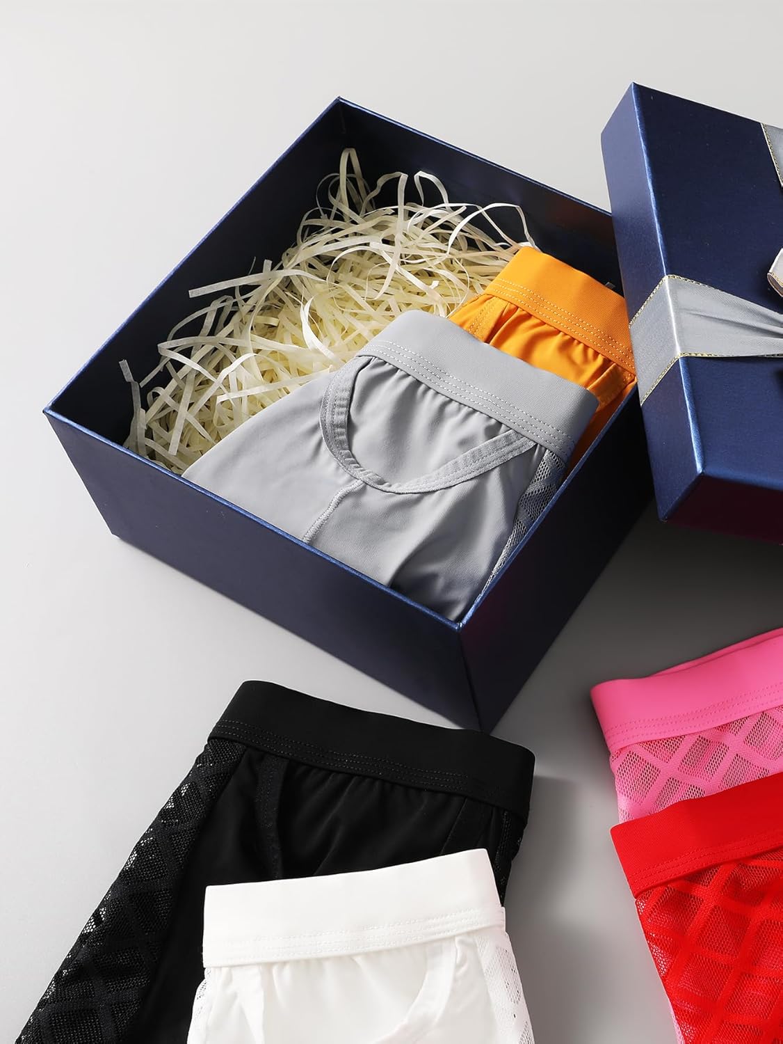 Casey Kevin Men's Underwear Sexy See Through Lace Boxer Briefs Mesh Trunks - Image 5