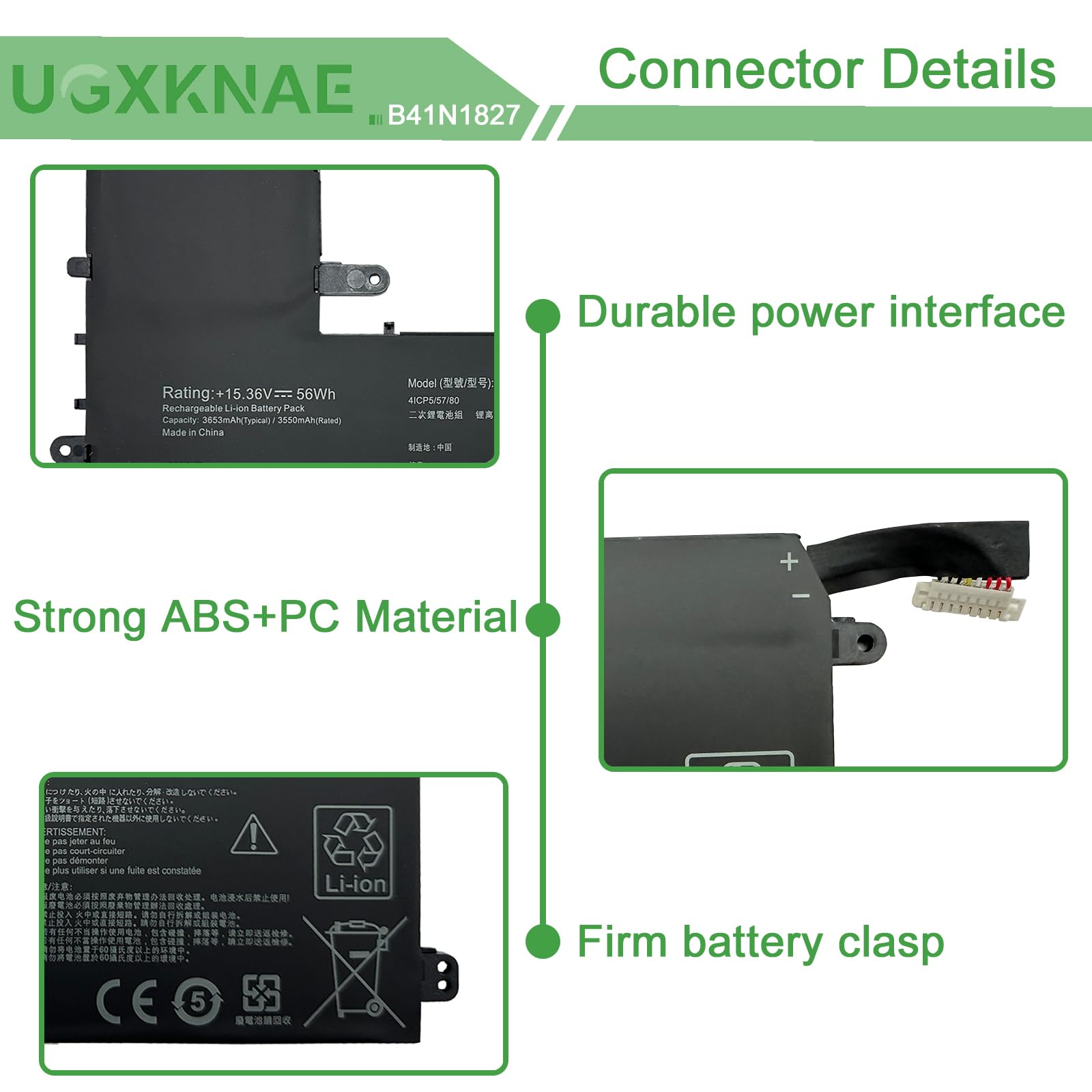 Amazon.com: UGXKNAE B41N1827 Laptop Battery Compatible with Asus