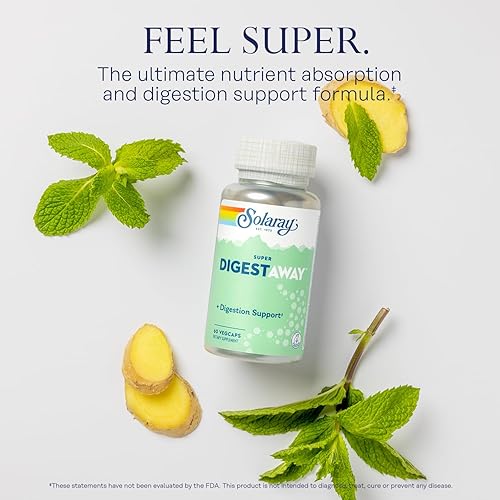 Miniatura 9 de Solaray Super Digestaway - Mezcla de enzimas digestivas  Digestión saludable y absorción de proteínas grasas y carbohidratos  Verificado en