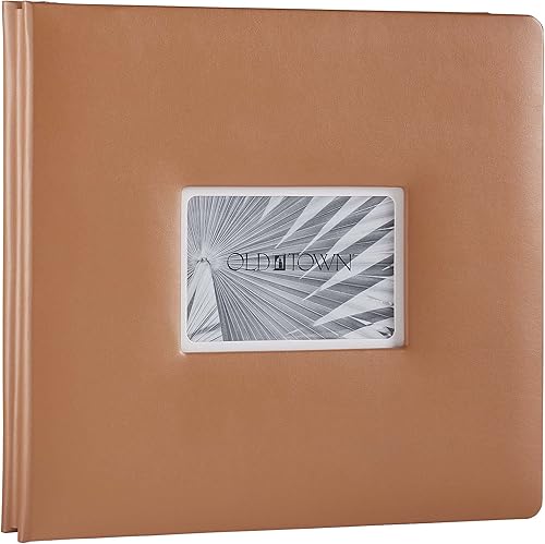Old Town Álbum de recortes de cuero regenerado de 12 x 12 páginas (caramelo)