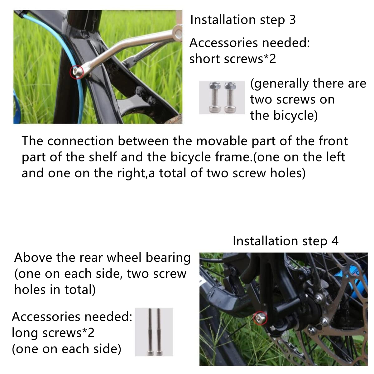 ETOPARS Portaequipajes para Bicicleta con Bastidor Trasero para Carga Montado en el Bastidor para Bicicletas de montaña Cargas Laterales Superiores más Pesadas