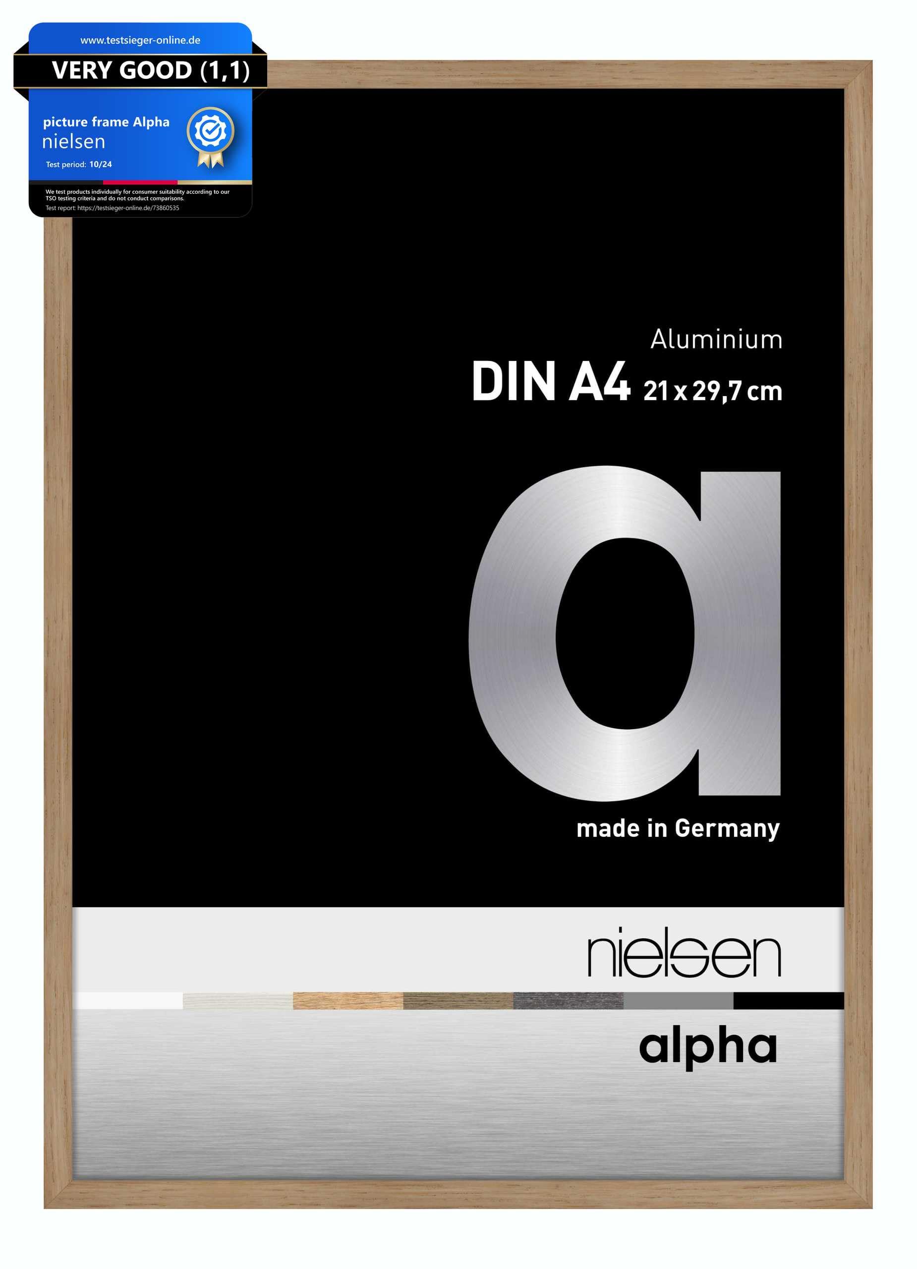 Nielsen Design   Alpha Aluminium Picture Frame Oak in Size A4, BrandAlley