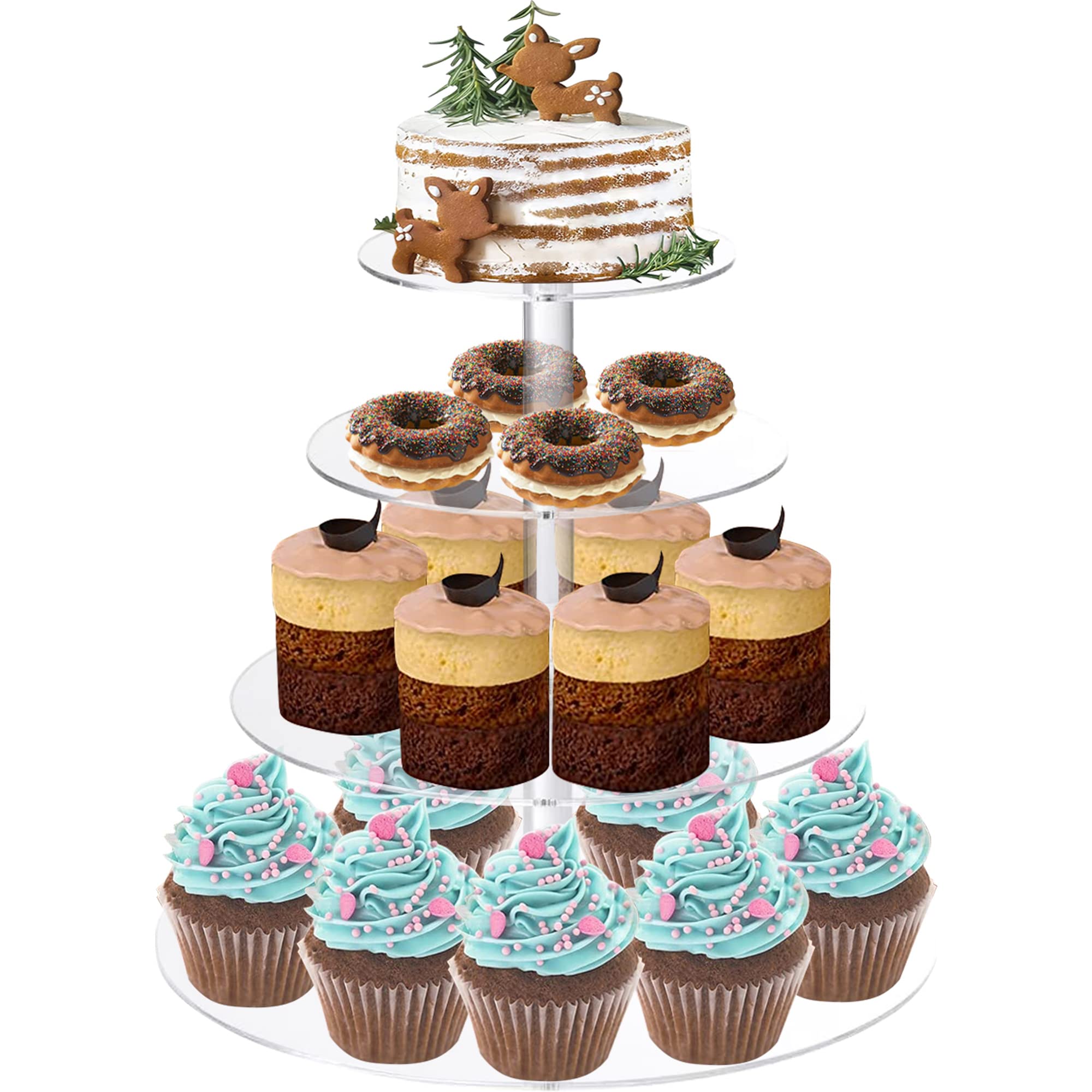 3-stöckiger Cupcake-Ständer Aus Karton – Zusammenklappbar, Für Bis Zu 24 Mini-Cupcakes – Ideal Für Partys & Feiern