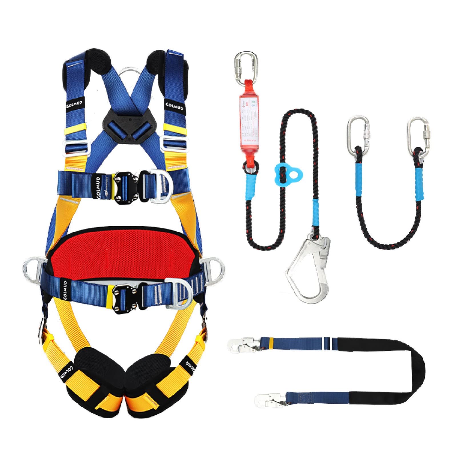 SwaYve Cinturón de Seguridad para Trabajos Aéreos, Arnés de Seguridad para Trabajos en Altura, Kit de Arnés para Escalada en Roca, Arnés de Seguridad para Trepar Árboles/B
