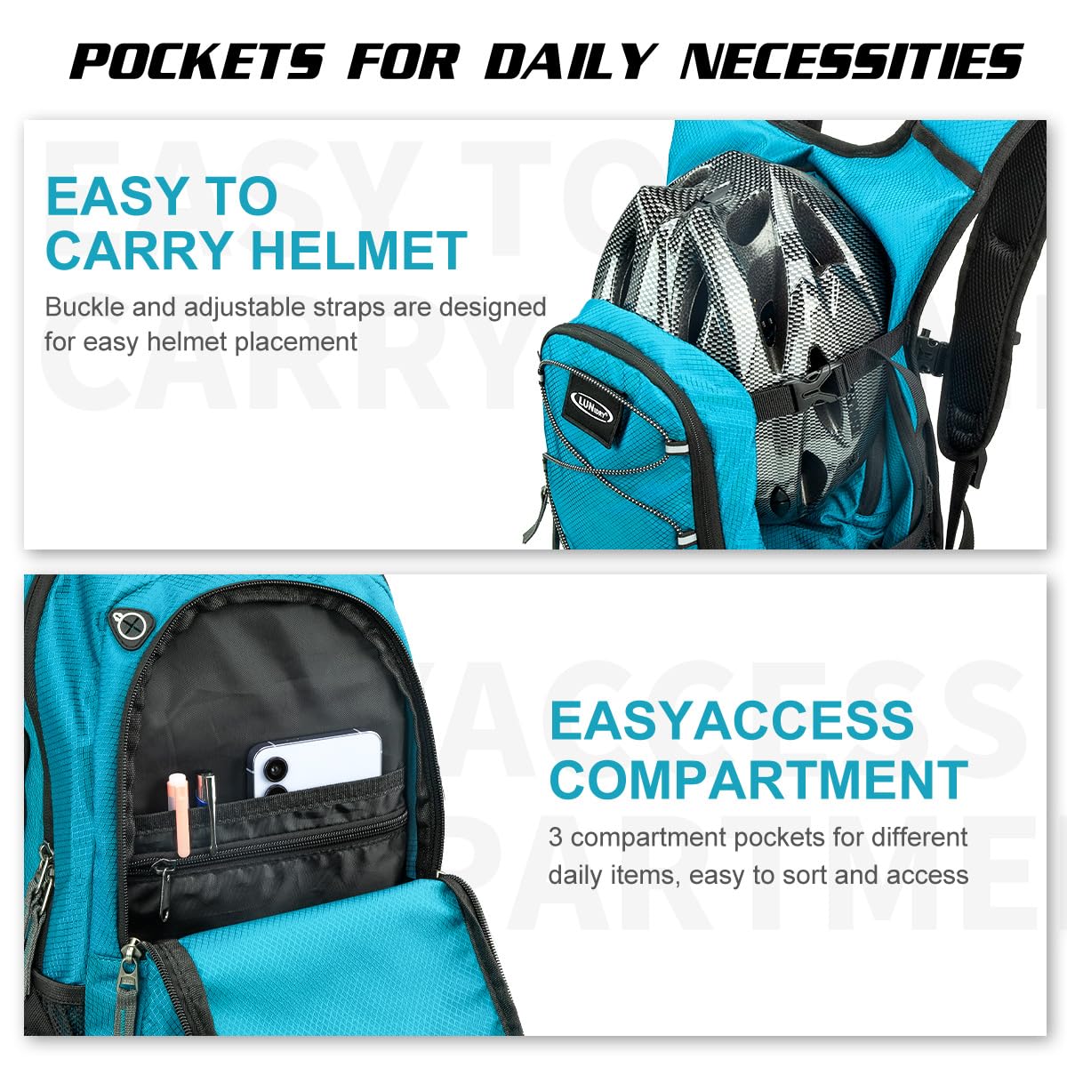 Sac à dos d'hydratation avec poche d'eau de 3 L, sac à dos d'hydratation isotherme pour course à pied, sac à dos léger pour randonnée, cyclisme, camping, vélo pour homme et femme