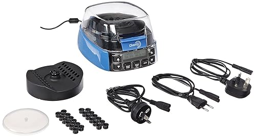 Miniatura 2 de Mini centrífuga de alta velocidad con temporizador y control de velocidad, 500 a 12500 RPM, 100-240VAC, 5060Hz, enchufe universal, azul