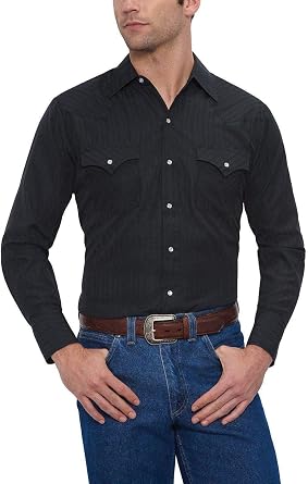 ELY CATTLEMAN Mens Tall Size Long Sleeve Tone Western Shirt