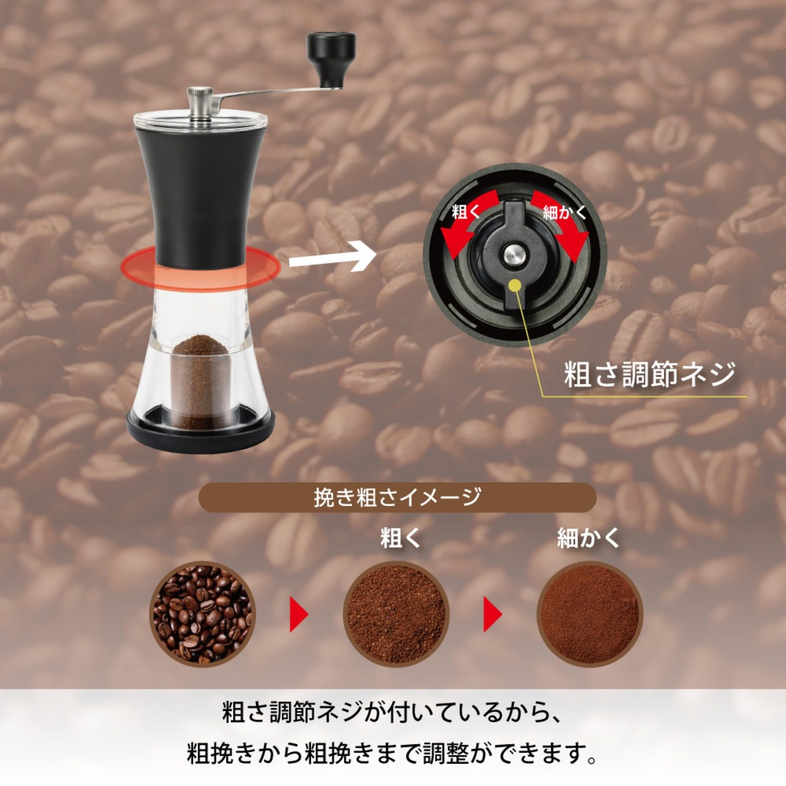 Amazon｜京セラ コーヒーミル セラミック ミル グラインダー 粗さ調節