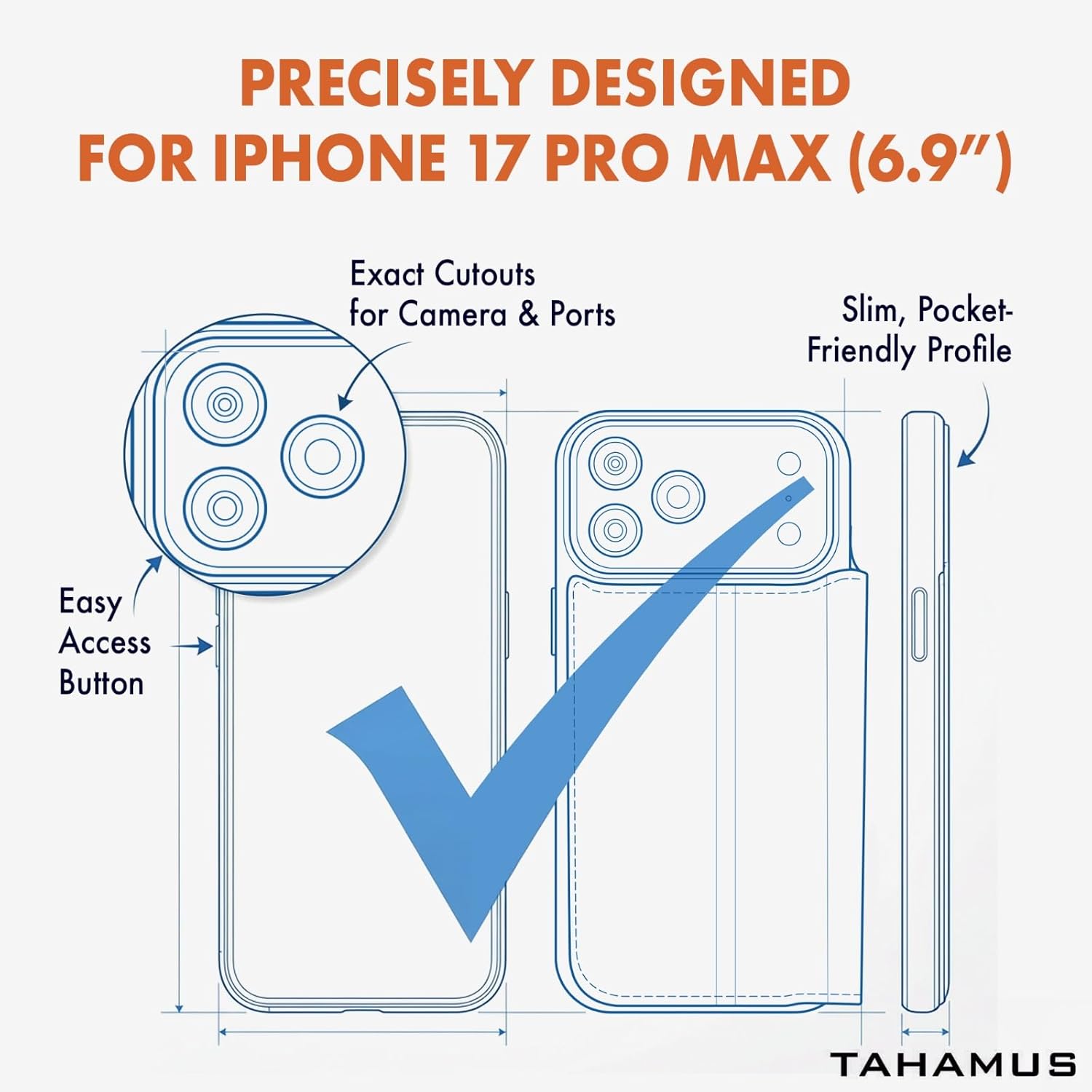 for iPhone 17 Pro Max (6.9") Genuine Pebbled Leather Book Case with Card Holder and Stand - Magnetic Flip Cover, Black