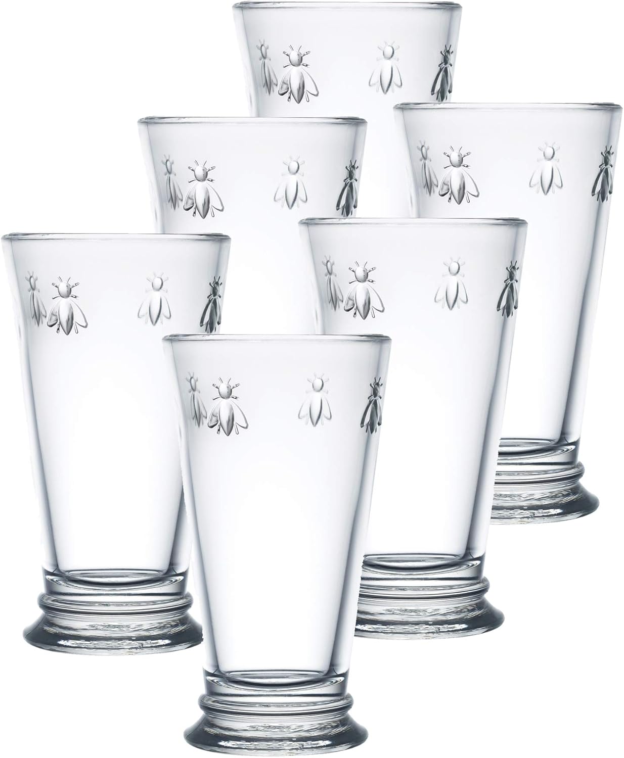 La Rochere Napoleon Bee Old Fashioned Tumbler Set of 6 – La Rochere Bee Glassware Sets – Fancy Glassware Drinking Glasses (11.5 oz)
