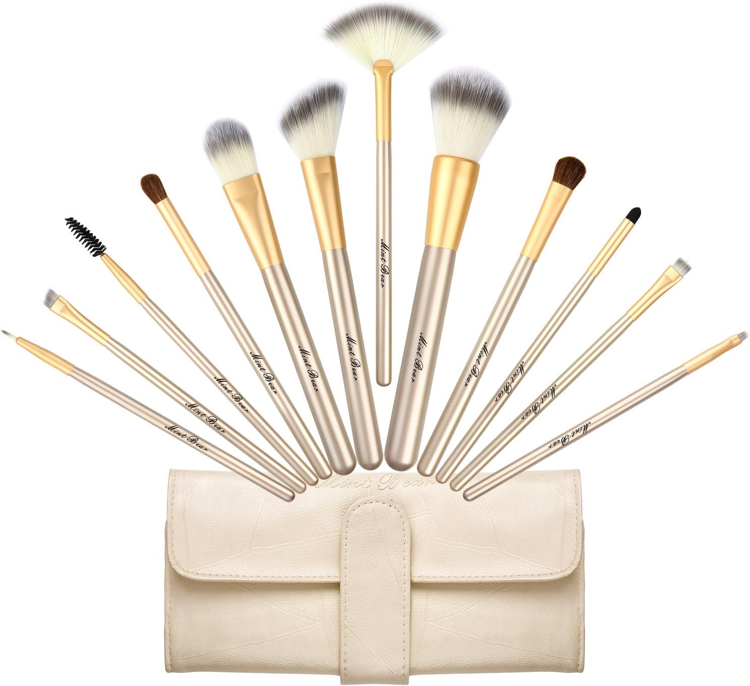 Classic Birthday Gifts For Women,Makeup Brush Set, Premium 12 Pcs Synthetic Kabuki Face Eyeshadow Eyeliner Foundation Blending Blush Makeup Brushes Powder Liquid Cream Cosmetic Brushes Kit with Bag