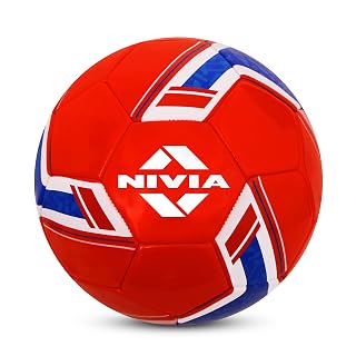 Nivia Spinner Machine Stitched Football (England), 32 Panel Football, PVC Stitched Football, Football for Traning, Recreational, Beginners, Soccer Ball, Football Size - 5 (Multicolour)