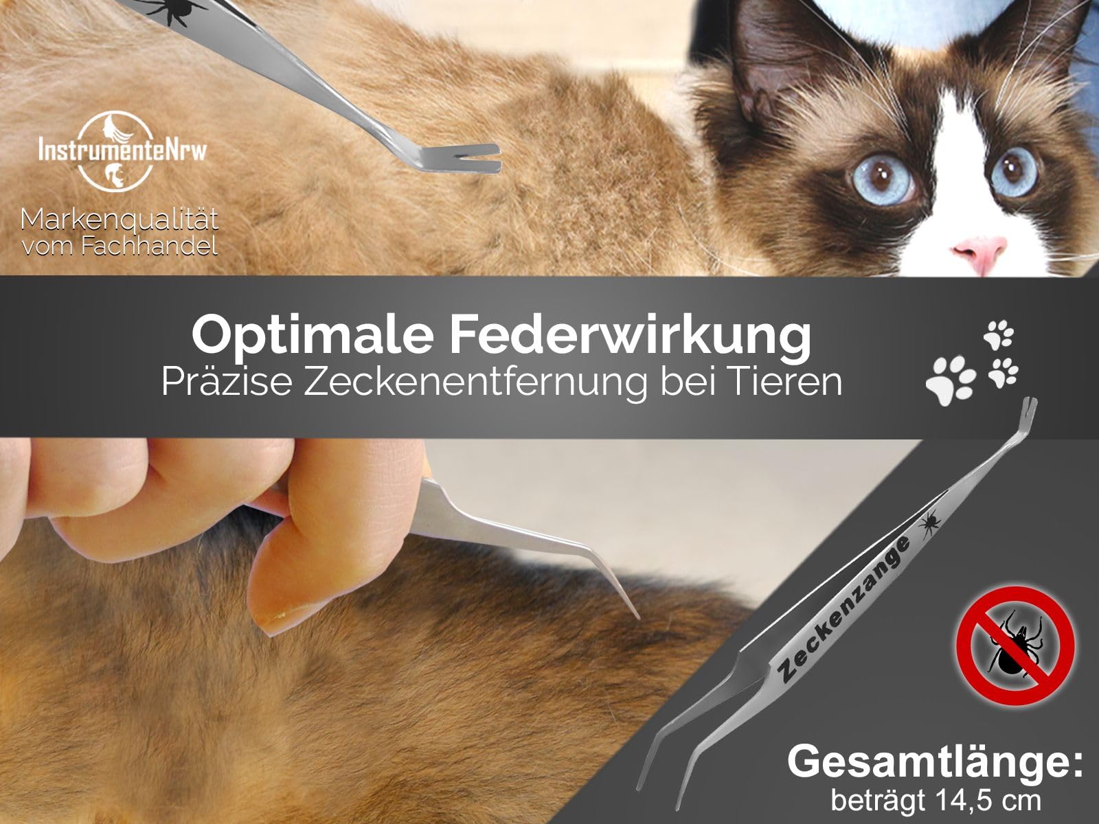 Zeckenpinzetten-Set Aus Edelstahl – 2 Pinzetten Für Hunde, Katzen & Splitter