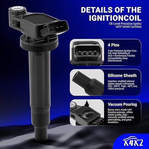 Vista 66 de Paquetes de bobina de encendido UF549 y bujía de iridio doble 9029, para Nissan Altima Versa Sentra Rogue Cube NV200 Pathfinder Infiniti FX50 M56