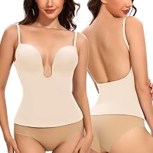 Slimers Backless Plunge Push Up Bra Low Back Deep V Shapewear for Women