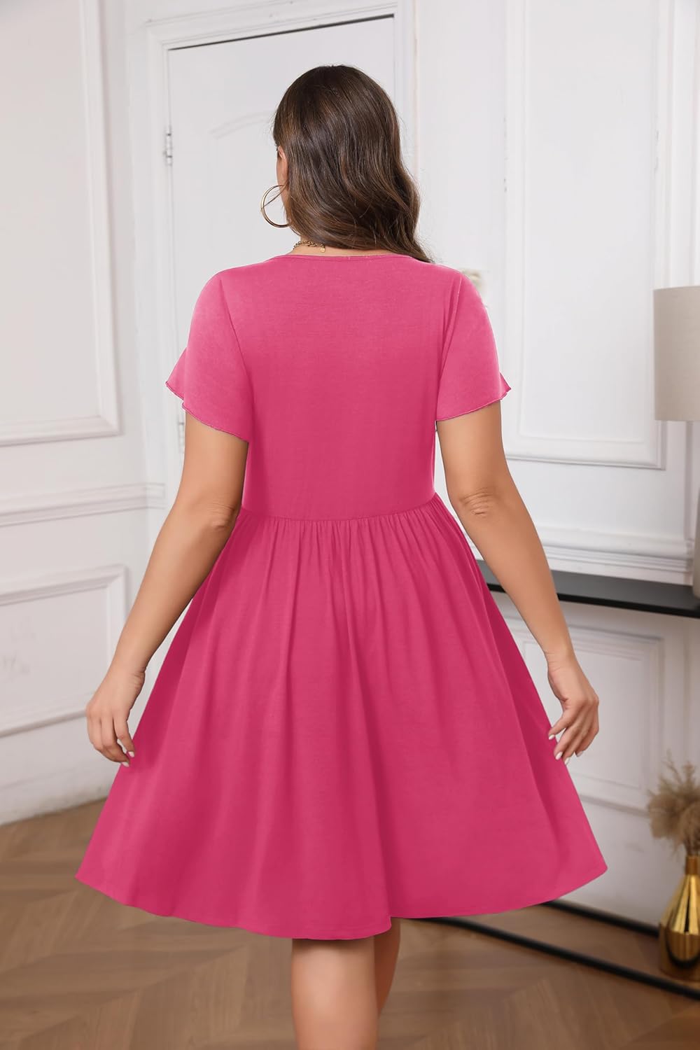 IN'VOLAND Plus Size Summer Dresses for Women Casual Floral A-line Dress Flowy Beach Sundress with Pockets - Image 3