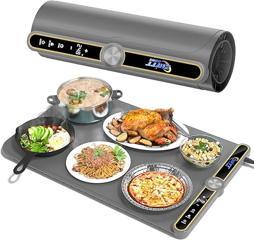 Miniatura 1 de Tapete de calentamiento de alimentos, 9 modos de temperatura y alambre de calefacción eléctrico mejorado, calefacción de superficie completa, tapete