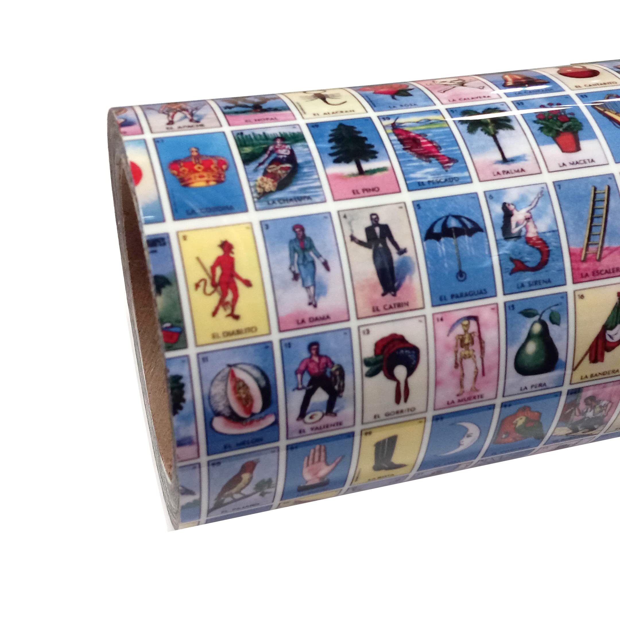 Thermoflex Loteria Fashion Patterns 12" x 10' Roll (10 Feet), Iron on Heat Transfer Vinyl Roll, HTV