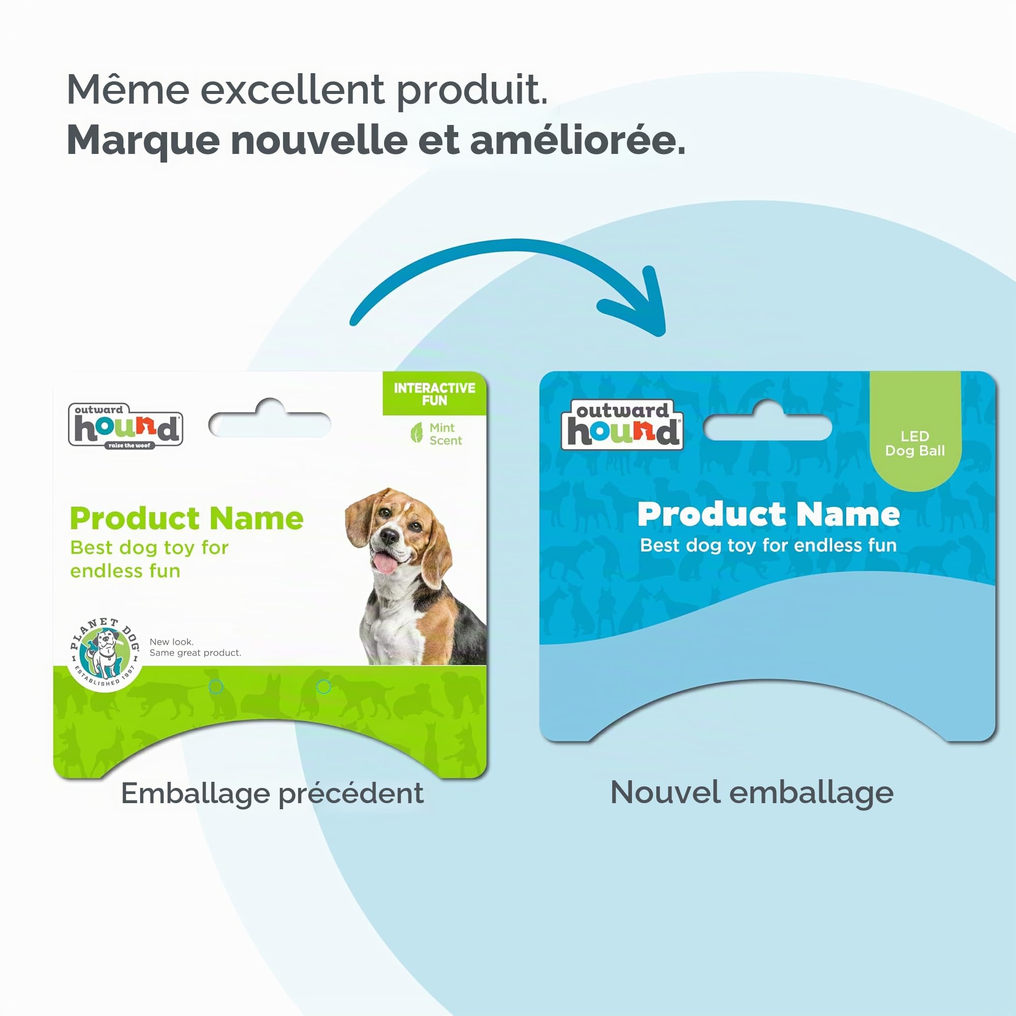 Planet Dog Balle pour chien Strobe - en Orbee-Tuff - éclairage LED - bleu