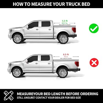 Flip-Up Hard Low Profile Tonneau Cover Compatible with 2015-2026 Chevy Colorado GMC Canyon, 5.2ft Bed (61) | FRP Hard Folding Truck Bed Cover | LN-FMax
