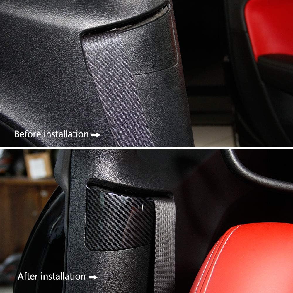 Carbon Fiber Seat Belt Button Decor Cover Trim for Dodge Challenger 2015-2023