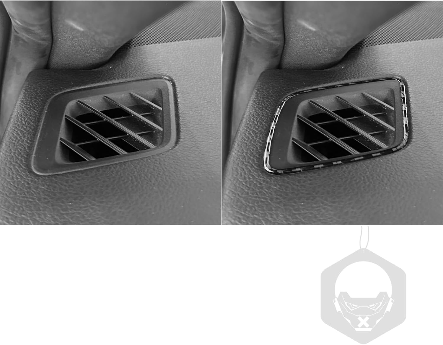 Real Quality Carbon Fiber Decor Car Dashboard Sides Defogging A/C Air Vent Sticker Compatible with Lexus NX 250 350 350h 450h+ 2022-2026 2023 2024 2025 Interior Accessories Decal Trim 2pcs Black