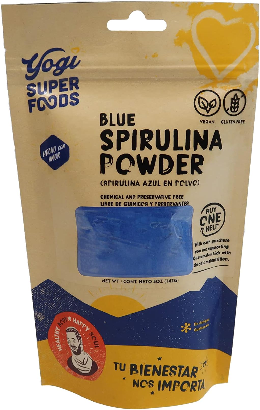 Yogi Super Foods Blue Spirulina Powder Made from Blue-Green Algae Extract - Superfood Plant, Rich Source of Protein, for Immune Support, Energy, Natural Food Coloring for Baking - 5 Ounce Bag