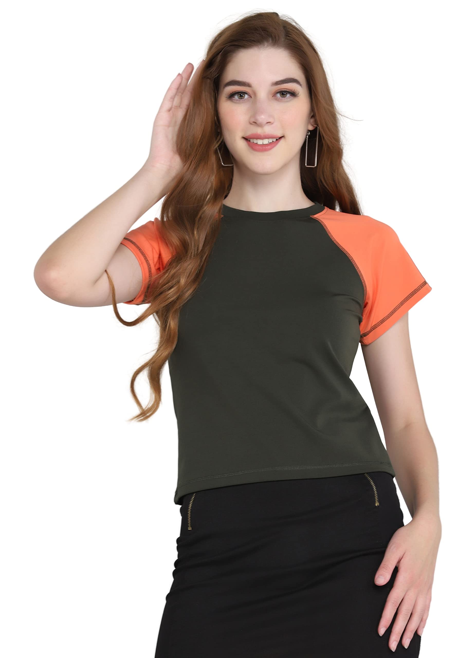 Leriya Fashion Top corto da donna con maniche a mantello per atletica, allenamento, atletica, yoga, palestra